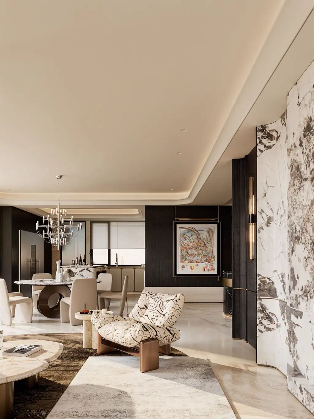 Light Luxury Interior Rendering 02, interior view 1