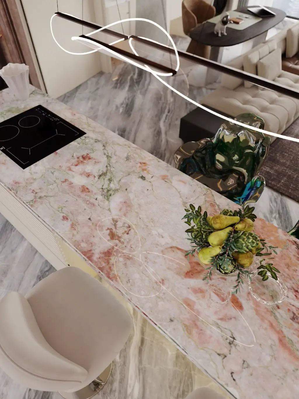 Light Luxury Interior Rendering 04, interior view 5