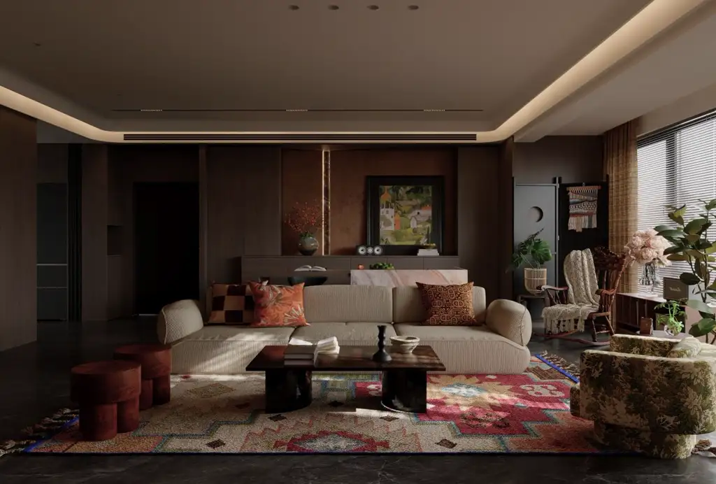 Warm Residential Rendering 08, interior view 3