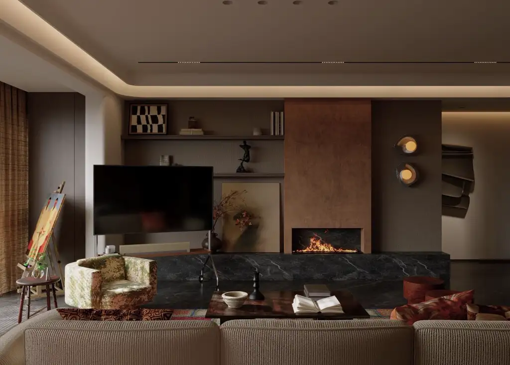 Warm Residential Rendering 08, interior view 4