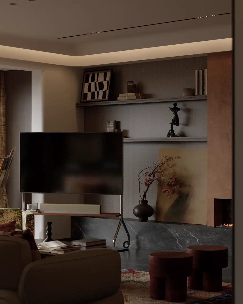 Warm Residential Rendering 08, interior view 5