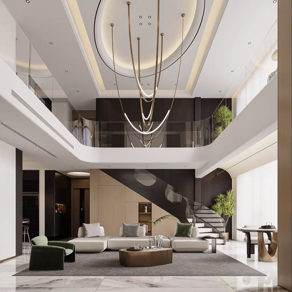 Double-height Villa Rendering 11, interior view 1