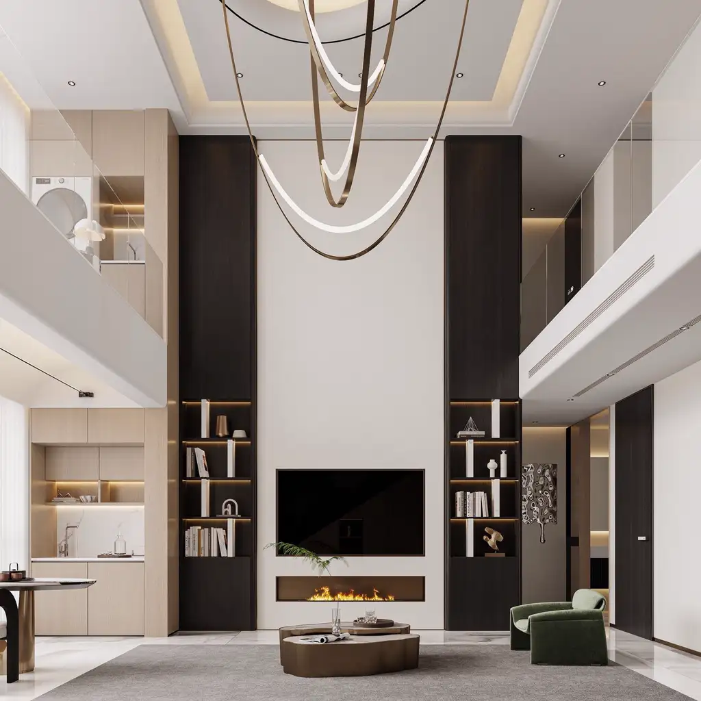 Double-height Villa Rendering 11, interior view 2