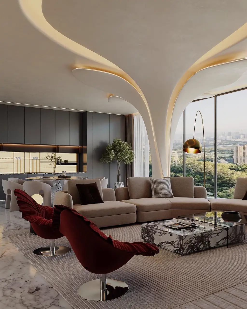 Light Luxury Interior Rendering 05, interior view 1