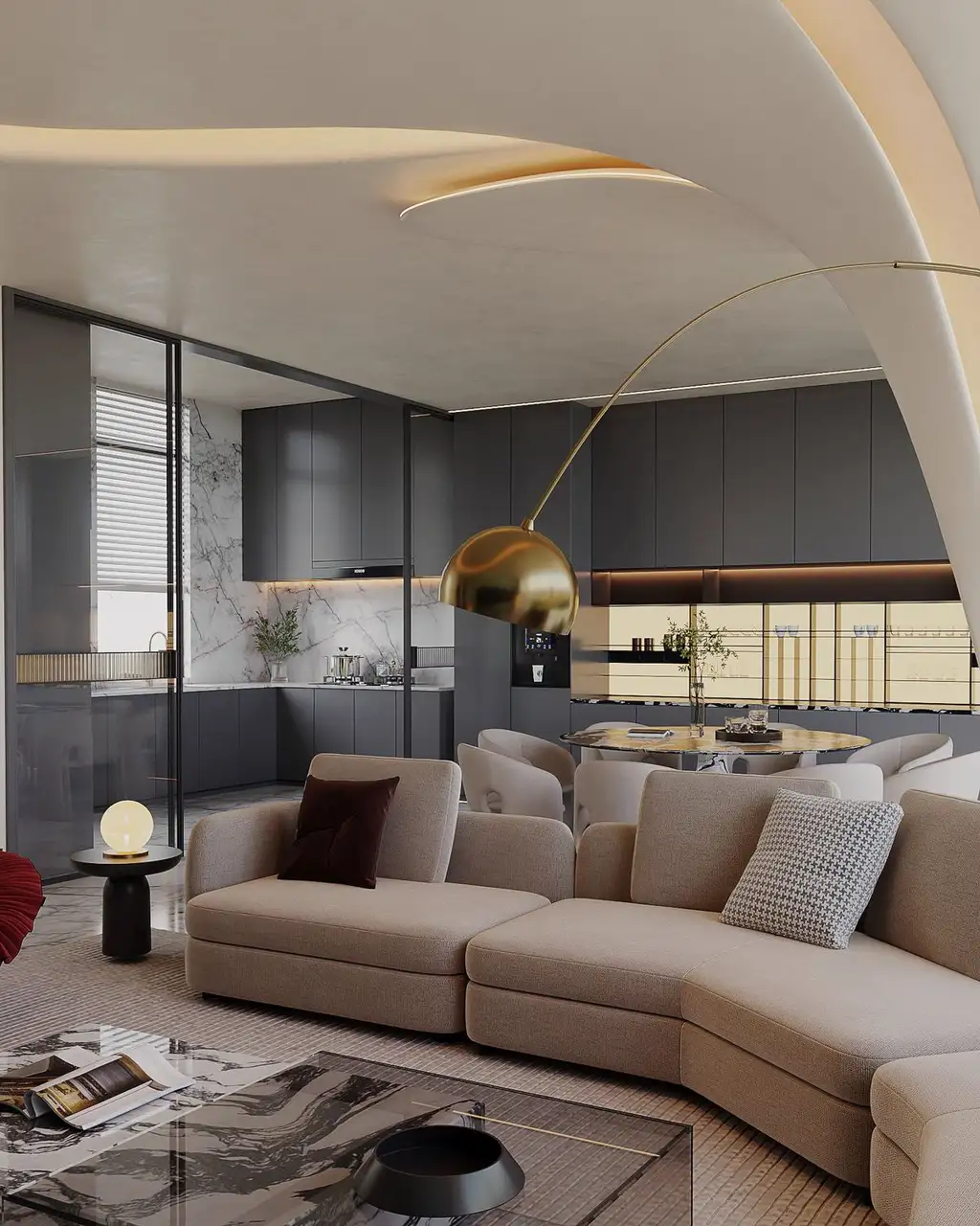 Light Luxury Interior Rendering 05, interior view 5