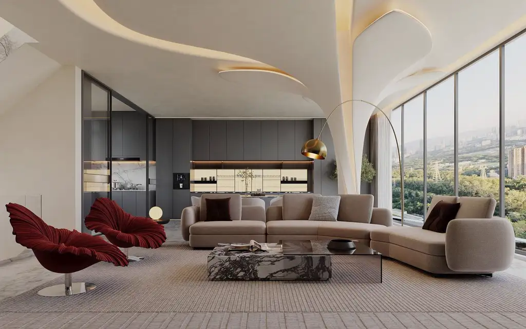 Light Luxury Interior Rendering 05, interior view 7