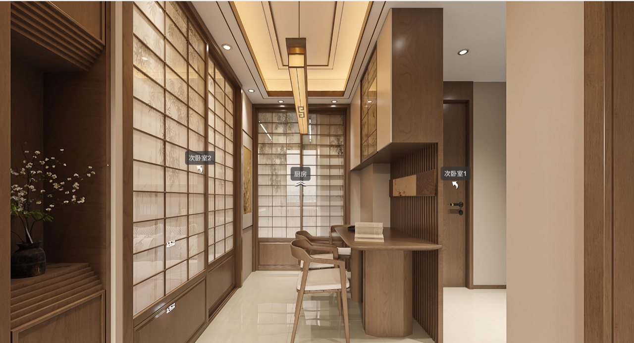 Cover for an external wood study corridor 360-degree demo
