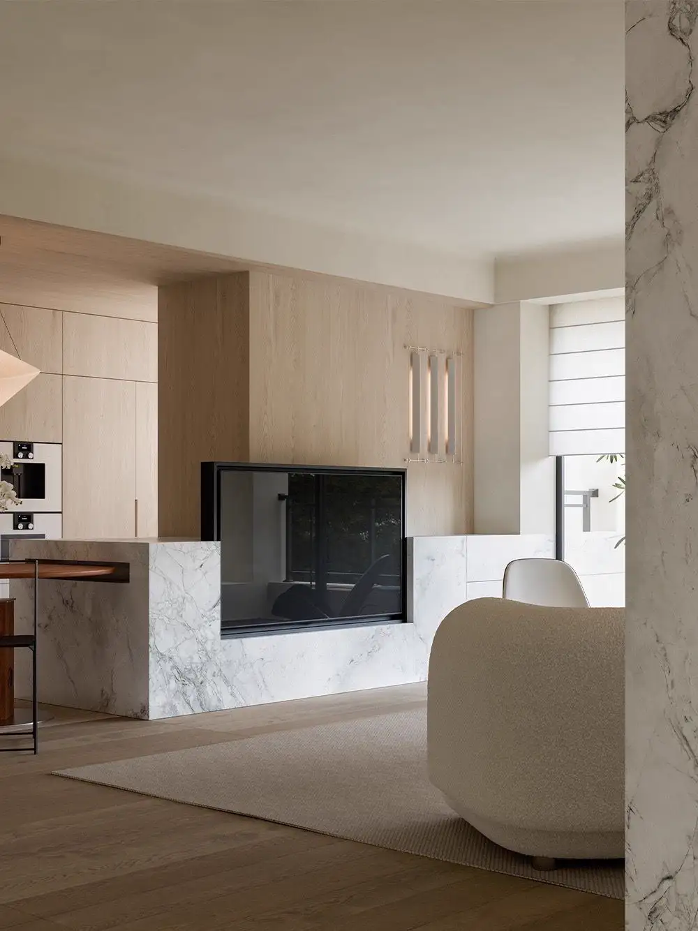 Natural Wood Interior Rendering 01, interior view 4