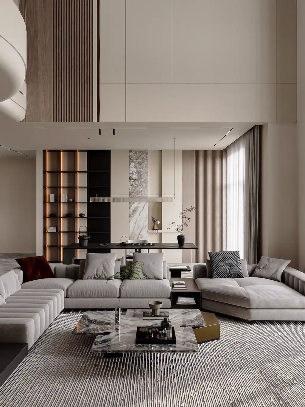 Italian Light Luxury Interior Rendering 01, interior view 1