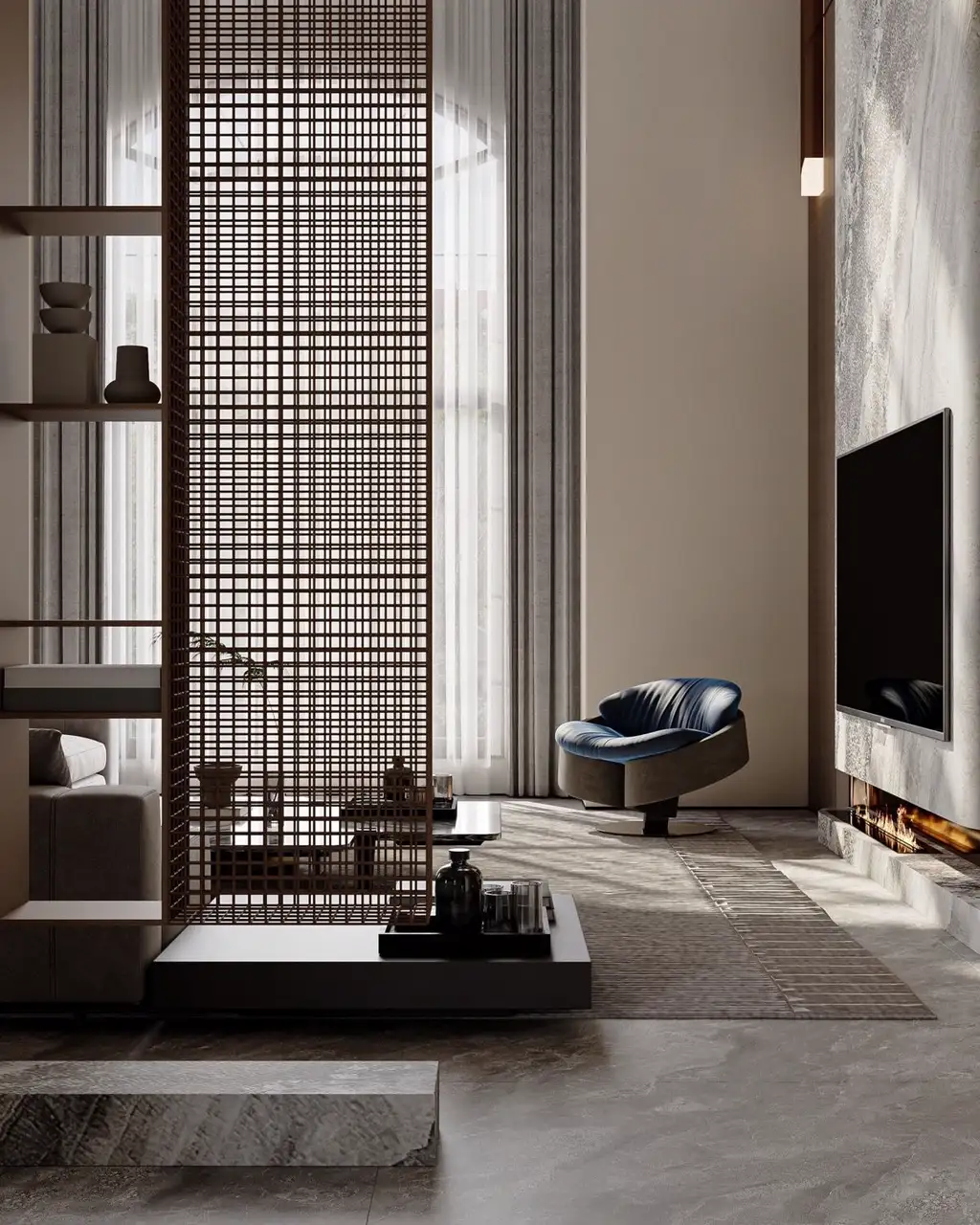 Italian Light Luxury Interior Rendering 01, interior view 6
