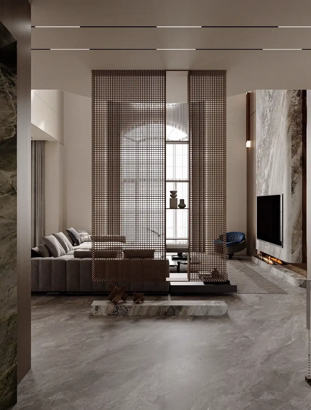 Italian Light Luxury Interior Rendering 01, interior view 7