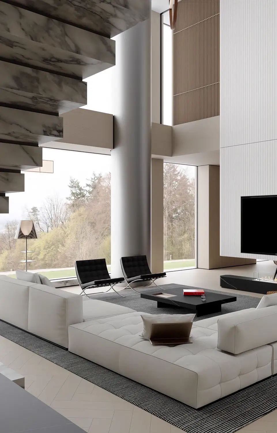 Double-height Villa Rendering 01, interior view 5