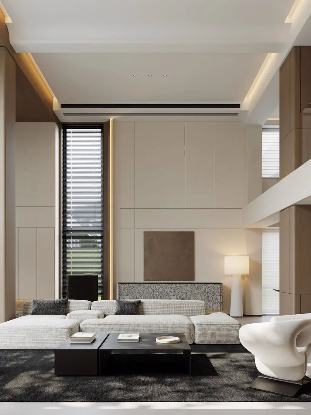 Double-height Villa Rendering 02, interior view 2