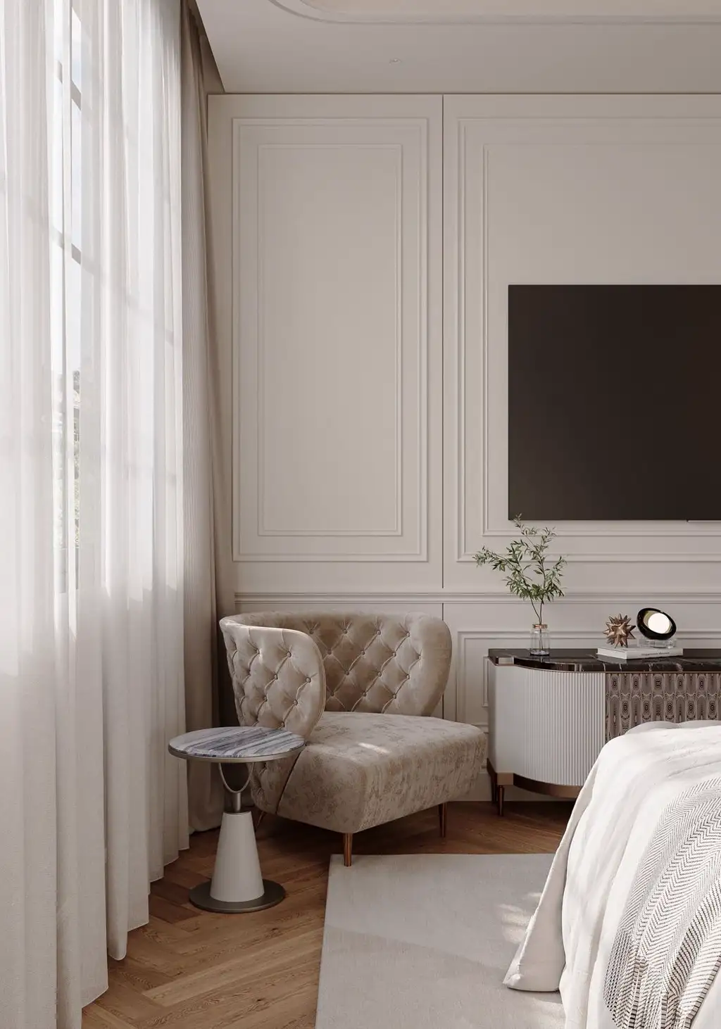 French Classic Interior Rendering 01, interior view 6