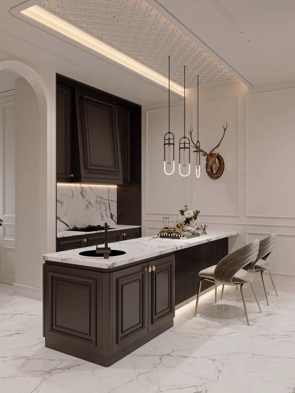 French Classic Interior Rendering 01, interior view 14