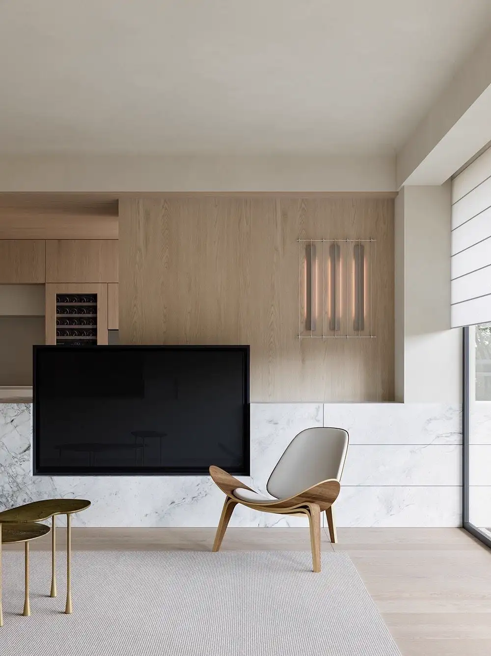 Natural Wood Interior Rendering 03, interior view 6