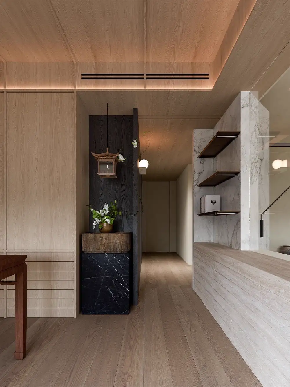 Natural Wood Interior Rendering 03, interior view 13