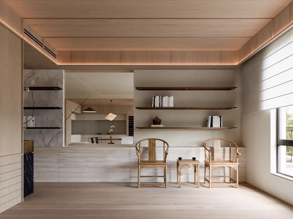 Natural Wood Interior Rendering 03, interior view 15