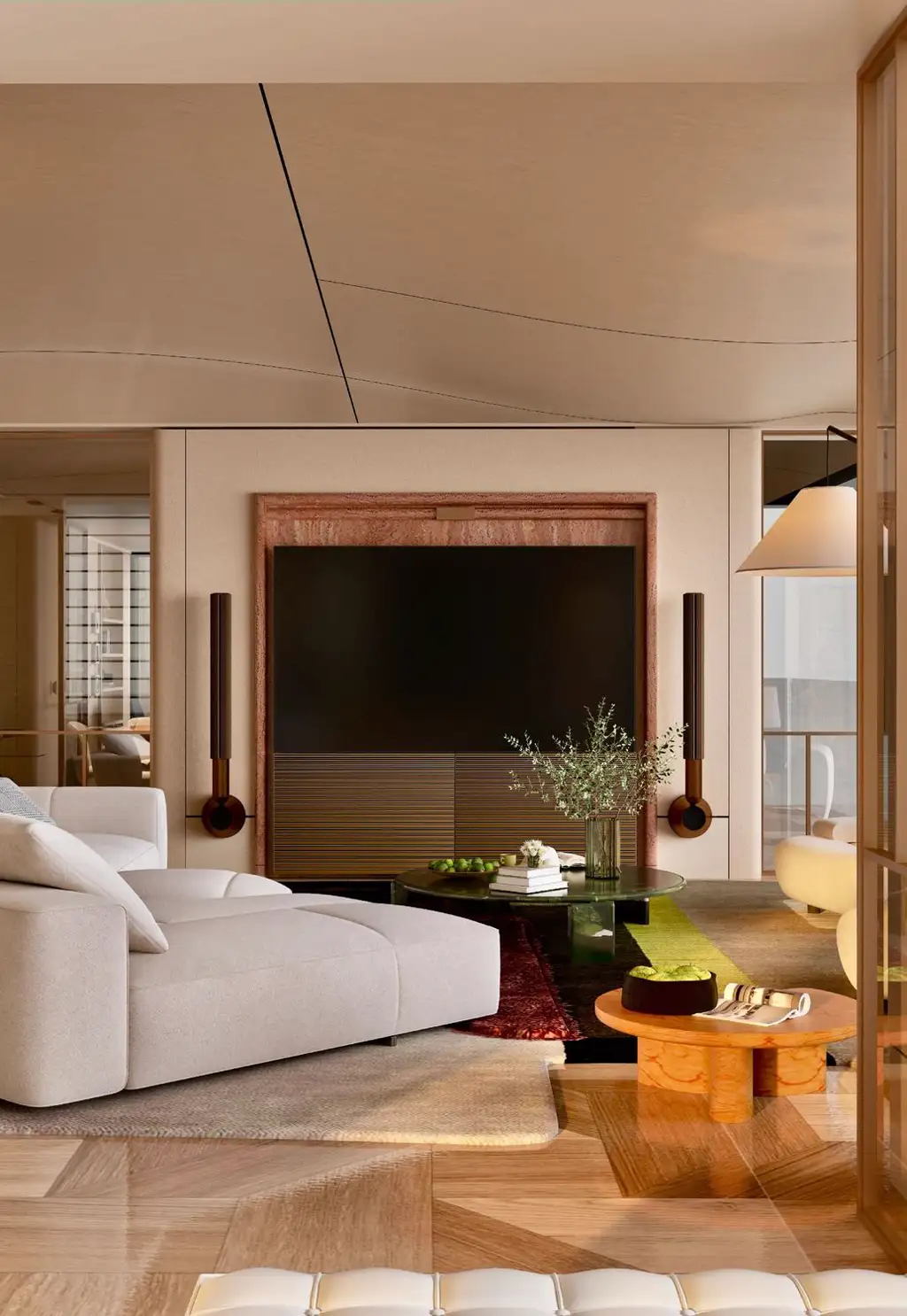 Natural Wood Interior Rendering 05, interior view 1