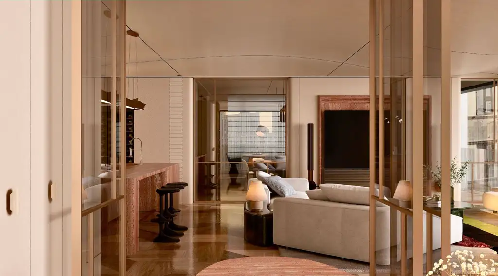 Natural Wood Interior Rendering 05, interior view 2