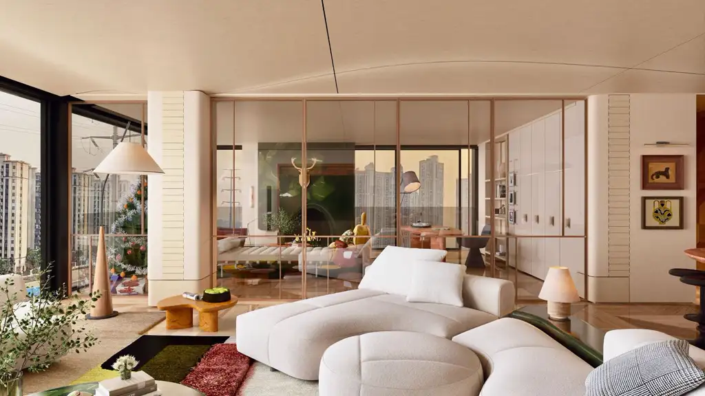 Natural Wood Interior Rendering 05, interior view 5