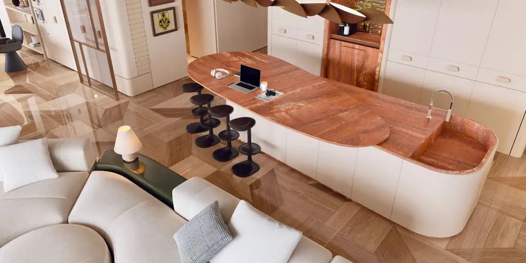 Natural Wood Interior Rendering 05, interior view 6