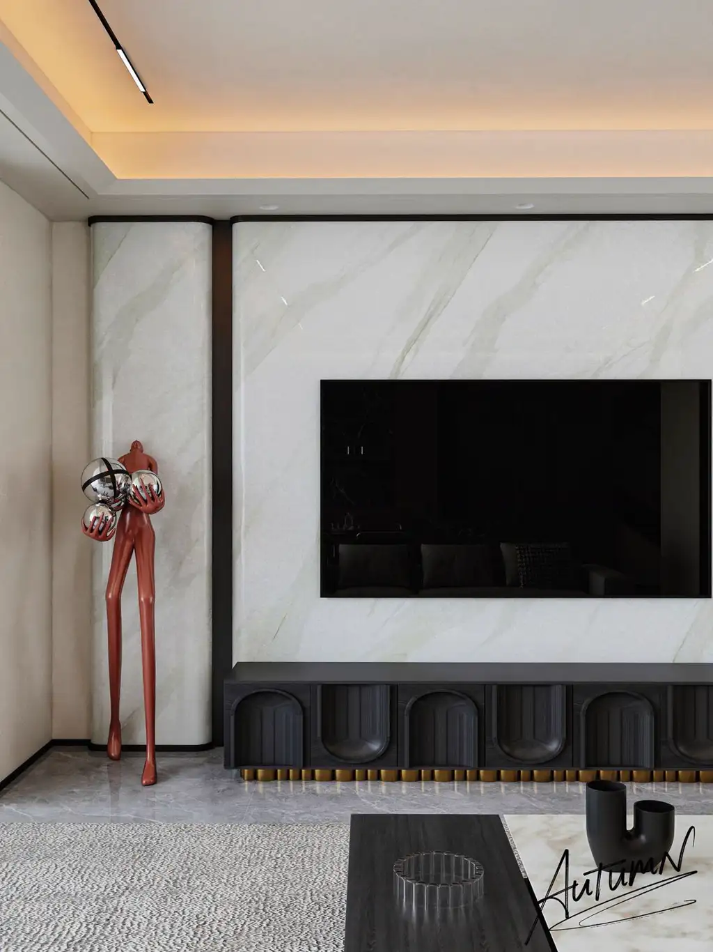 Italian Minimal Interior Rendering 05, interior view 6