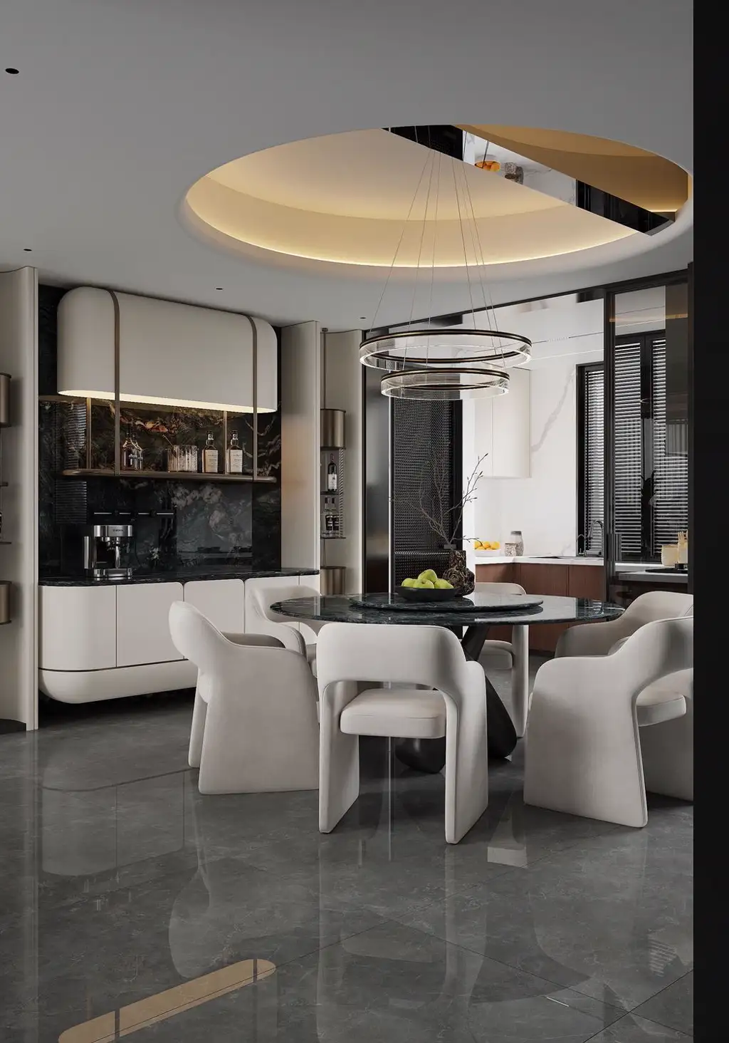 Double-height Villa Rendering 03, interior view 1