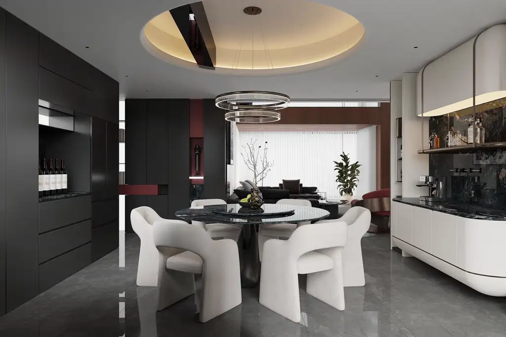 Double-height Villa Rendering 03, interior view 3