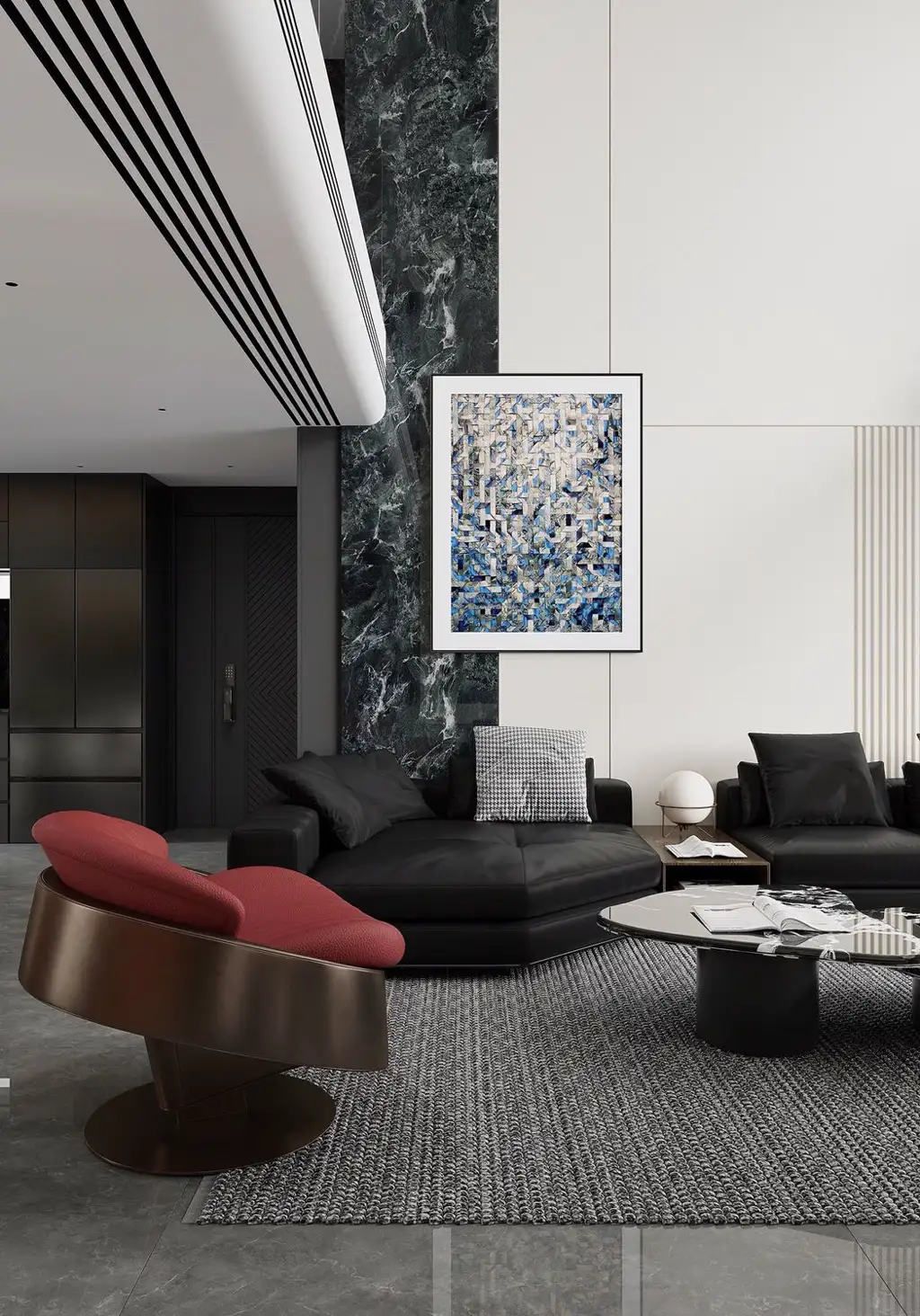 Double-height Villa Rendering 03, interior view 4