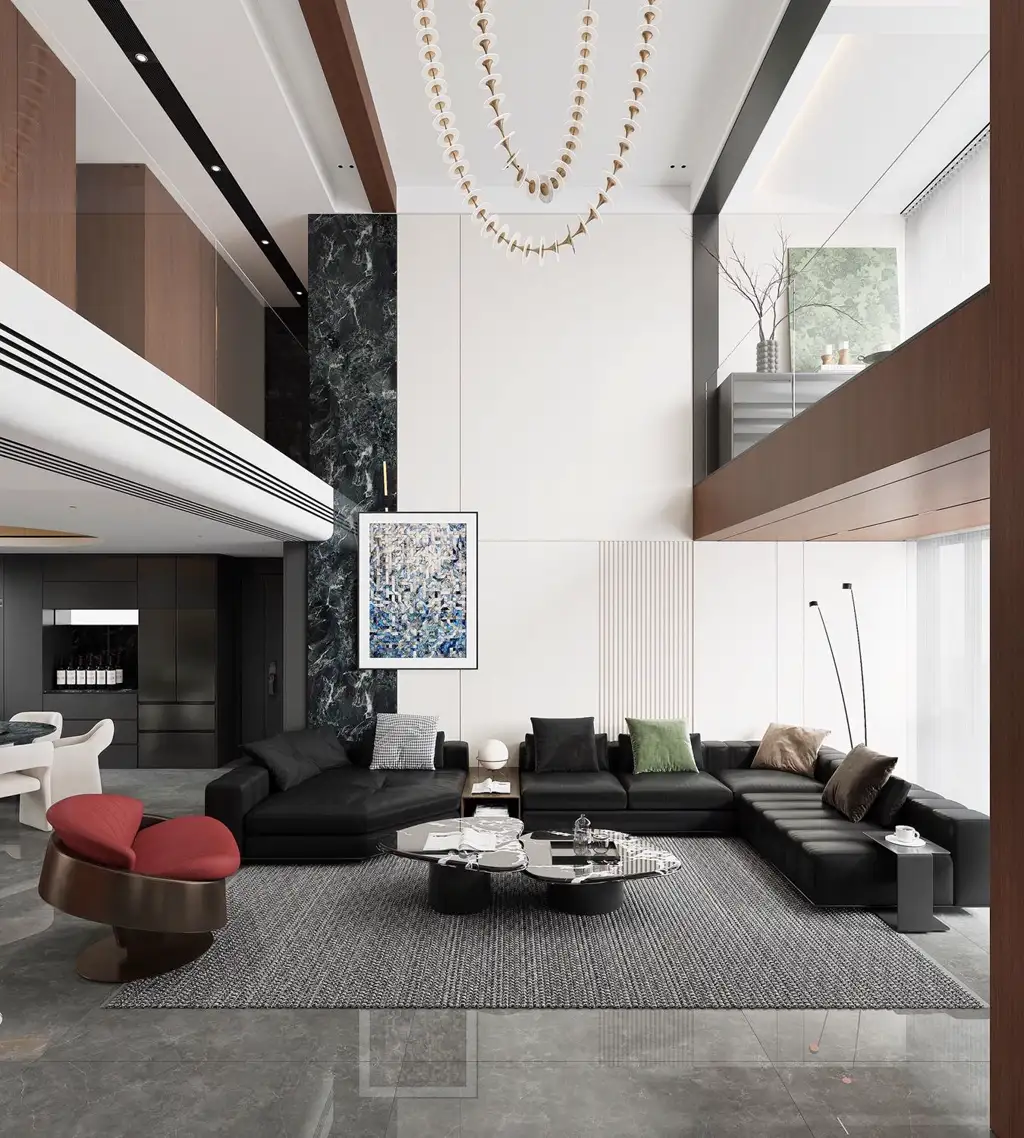 Double-height Villa Rendering 03, interior view 5