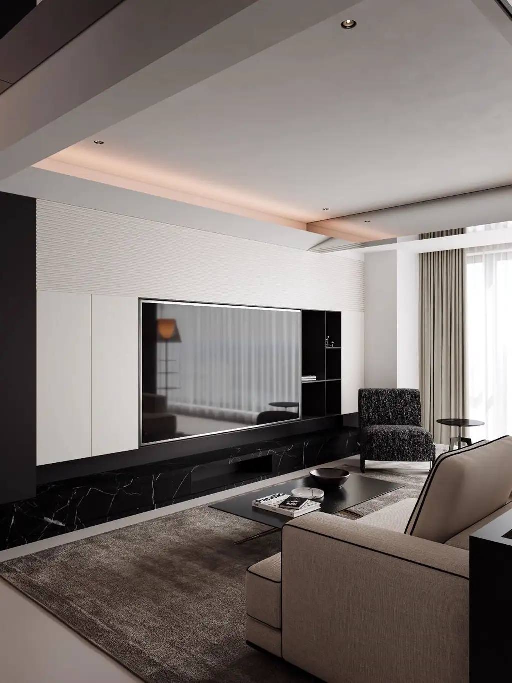 Italian Minimal Interior Rendering 07, interior view 8