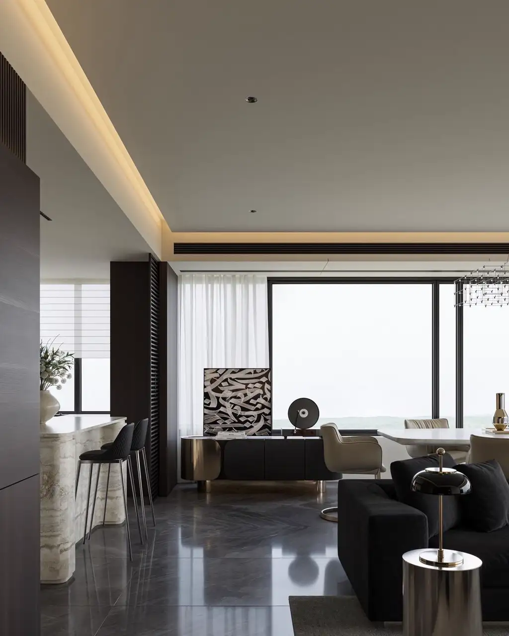Italian Minimal Interior Rendering 08, interior view 4