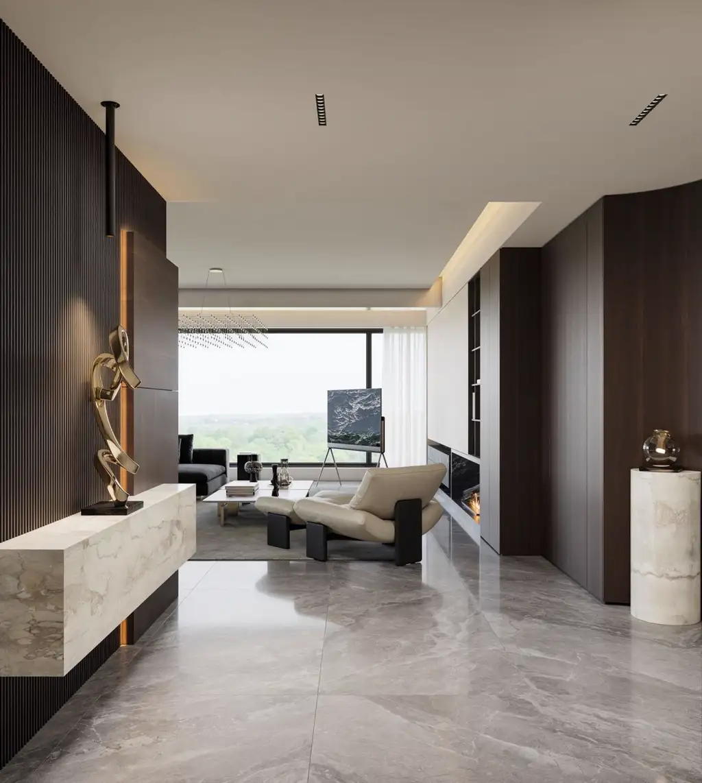 Italian Minimal Interior Rendering 08, interior view 13
