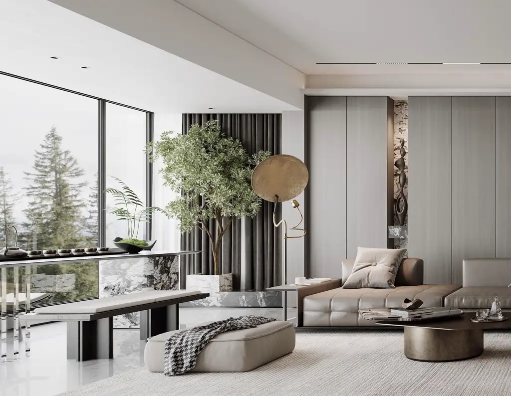 Italian Minimal Interior Rendering 09, interior view 3