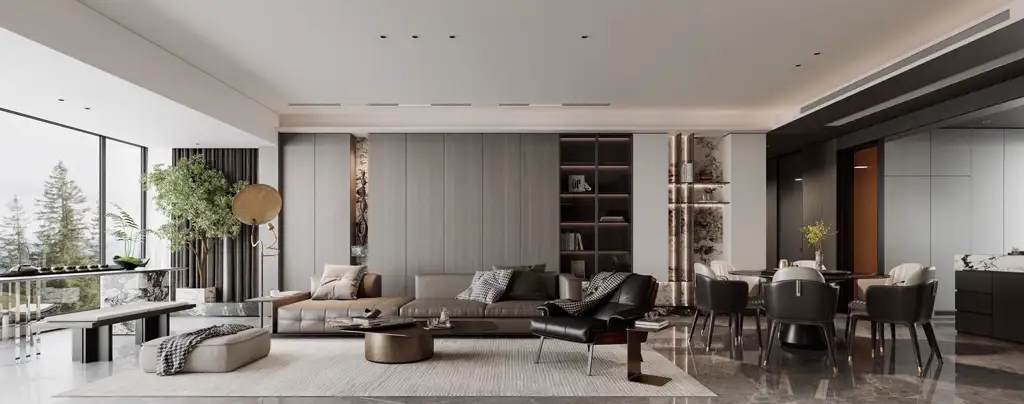 Italian Minimal Interior Rendering 09, interior view 5