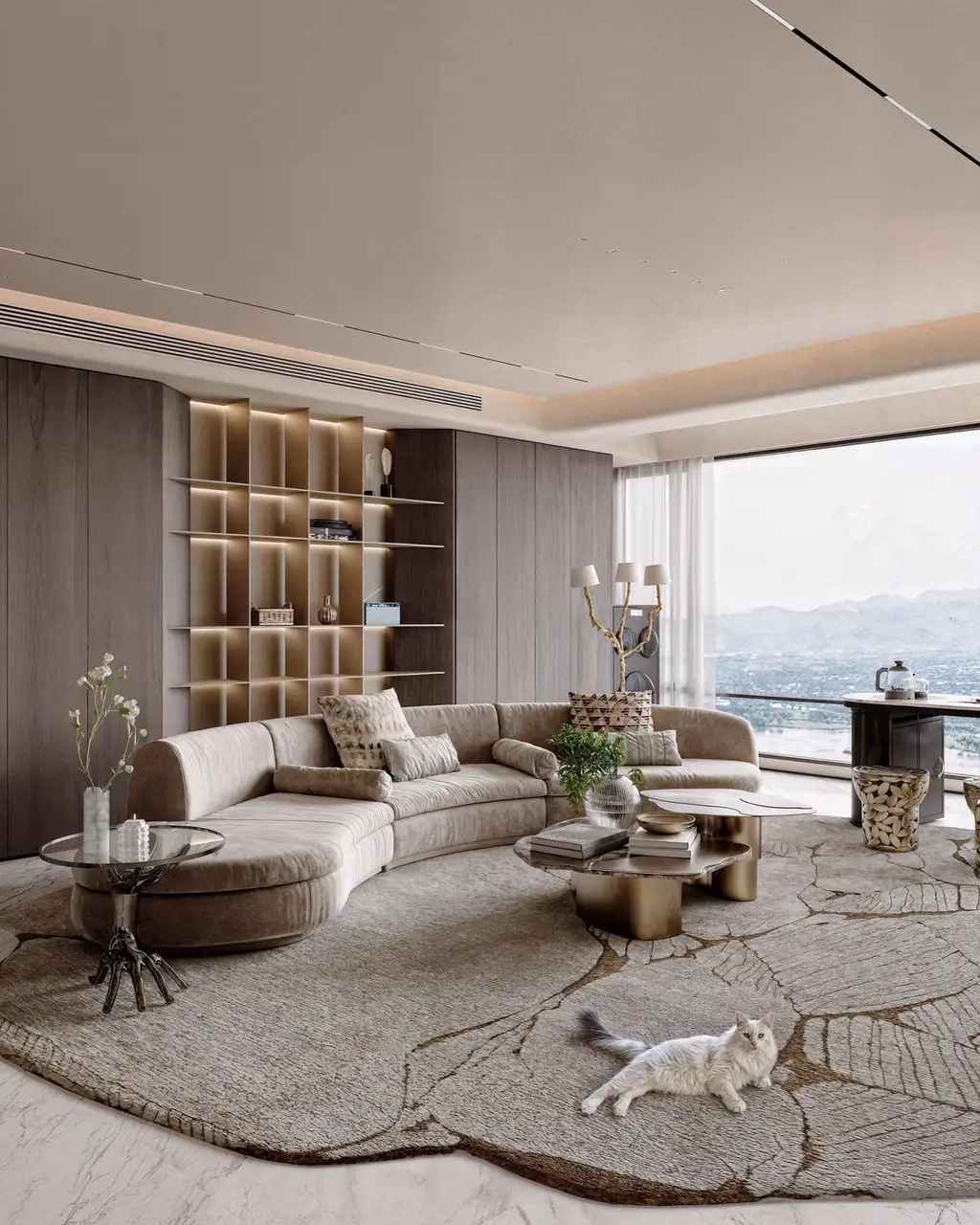 Italian Light Luxury Interior Rendering 02, interior view 1