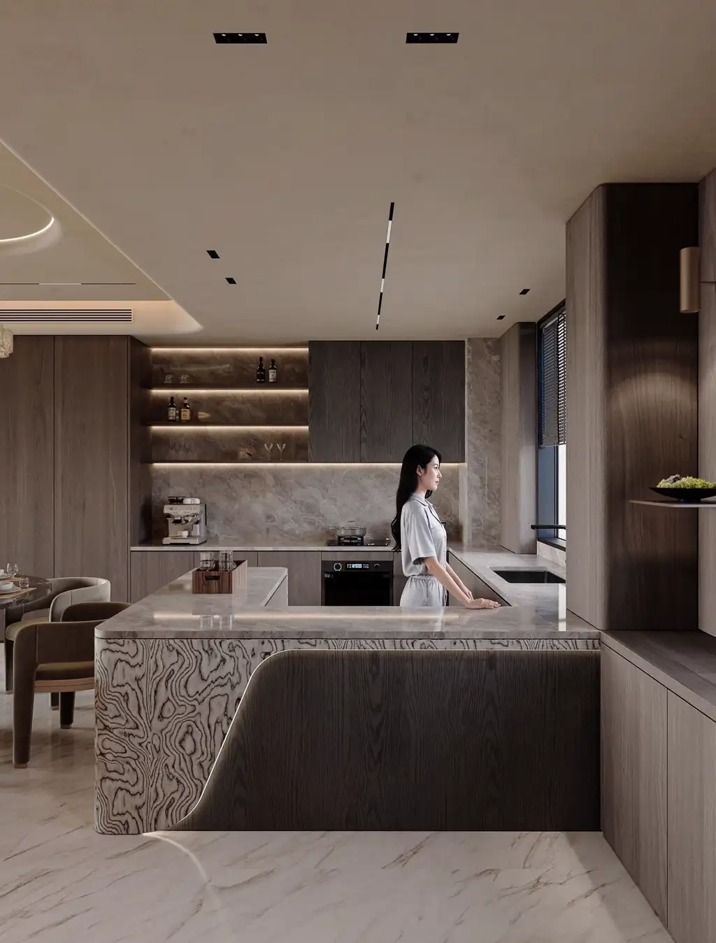 Italian Light Luxury Interior Rendering 02, interior view 7