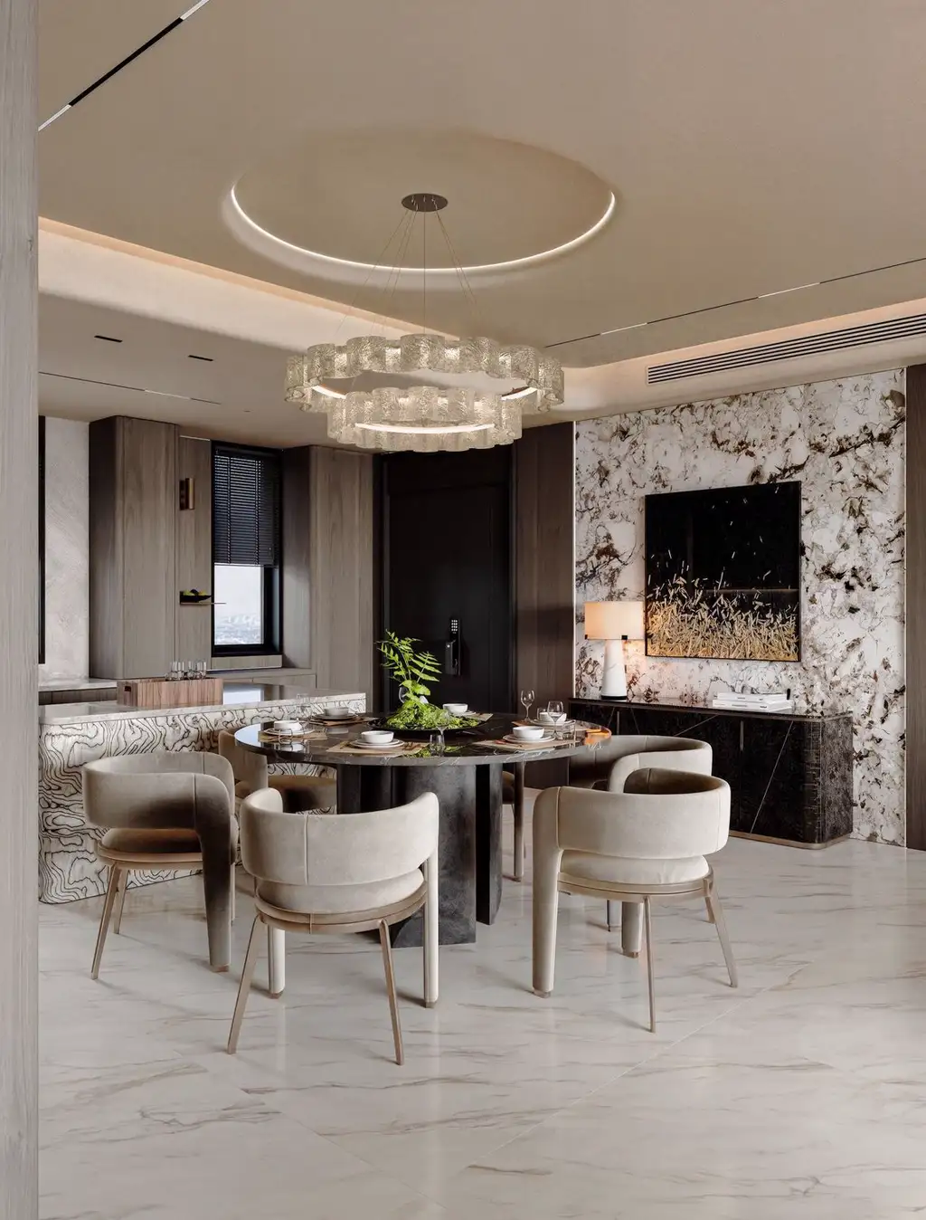Italian Light Luxury Interior Rendering 02, interior view 10