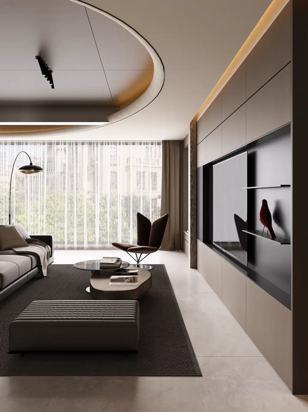 Italian Light Luxury Interior Rendering 03, interior view 3