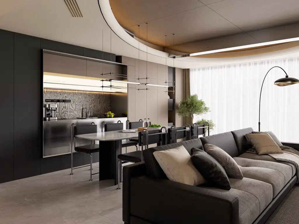 Italian Light Luxury Interior Rendering 03, interior view 7
