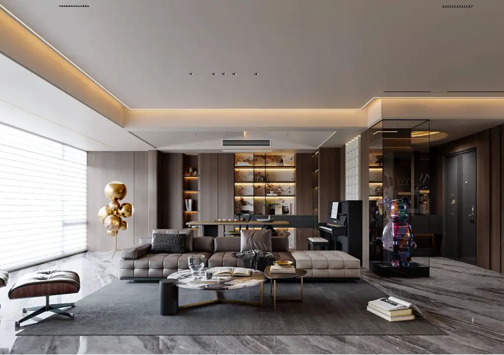 Italian Light Luxury Interior Rendering 04, interior view 1