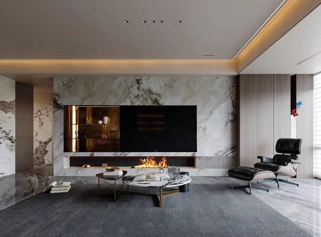 Italian Light Luxury Interior Rendering 04, interior view 2