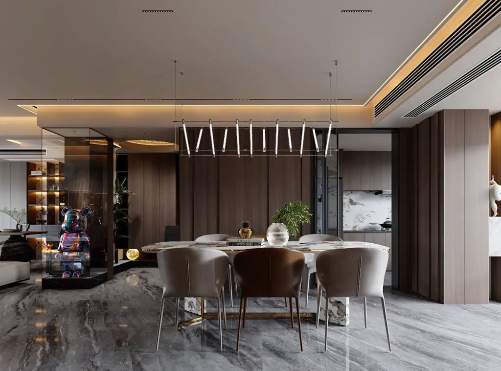 Italian Light Luxury Interior Rendering 04, interior view 5