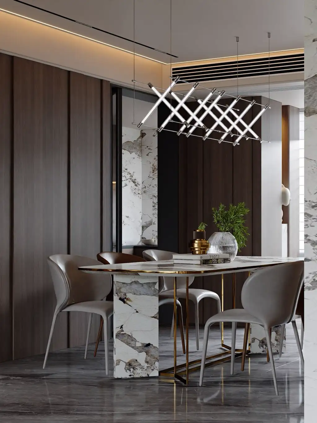Italian Light Luxury Interior Rendering 04, interior view 7