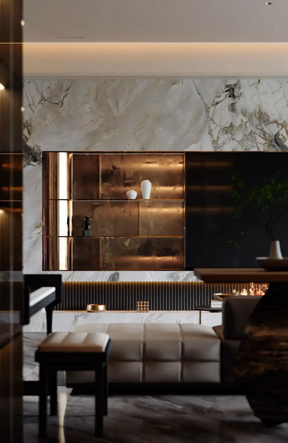 Italian Light Luxury Interior Rendering 04, interior view 13