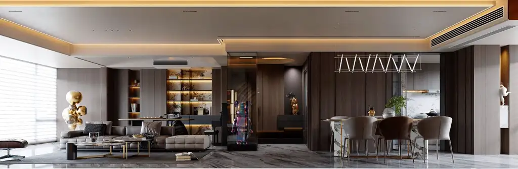 Italian Light Luxury Interior Rendering 04, interior view 17