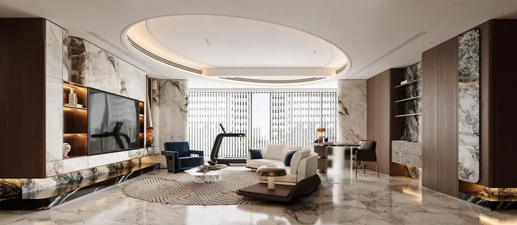 Italian Light Luxury Interior Rendering 06, interior view 1