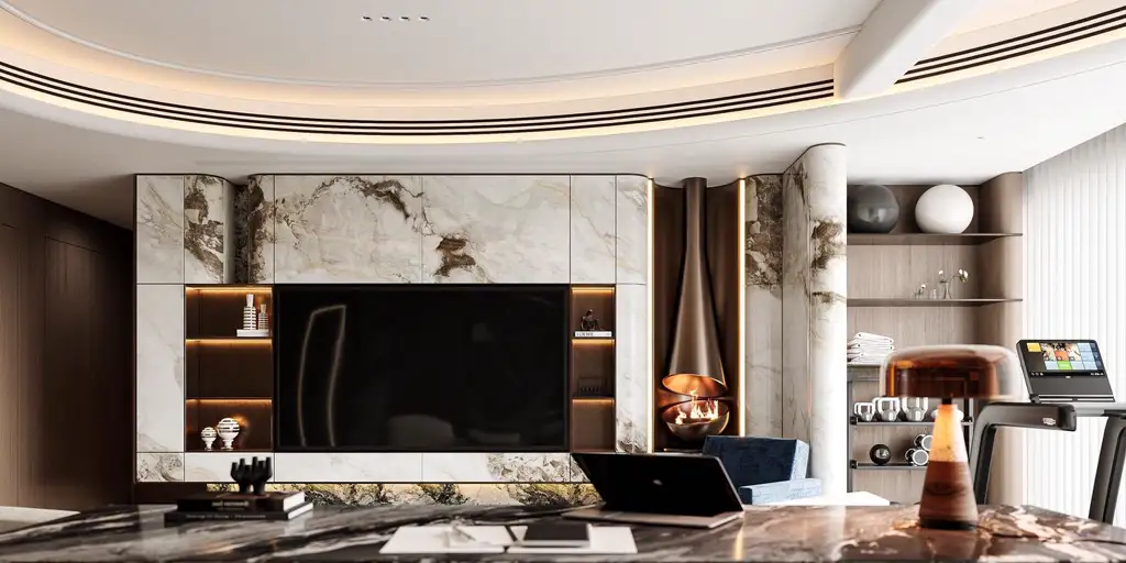 Italian Light Luxury Interior Rendering 06, interior view 3