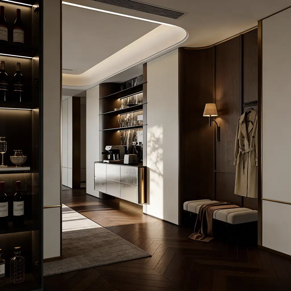 Italian Light Luxury Interior Rendering 07, interior view 1